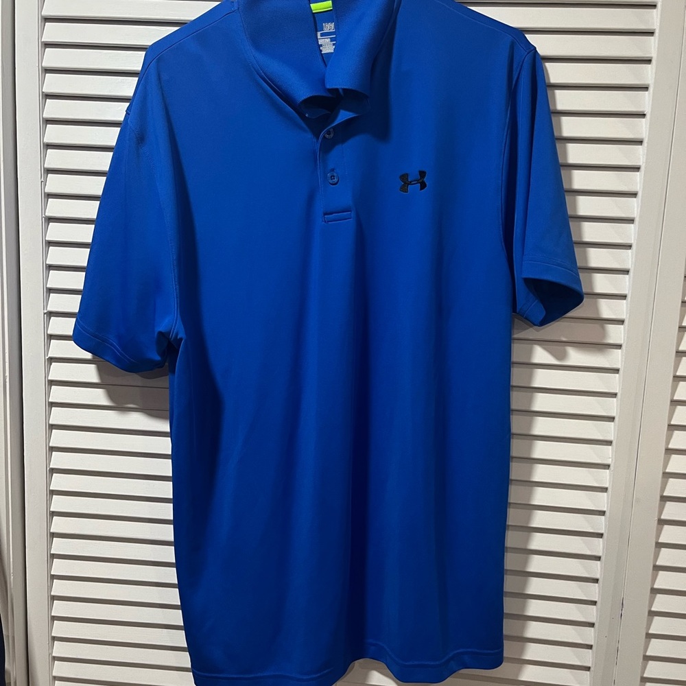 Blue Under Armor short sleeve collard shirt